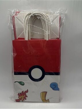 Red & White Gift Bags with Iconic Design - Pack of Party Bags